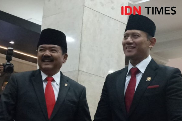 Usai Dilantik, Hadi Tjahjanto-AHY Tiba Di Kementerian ATR