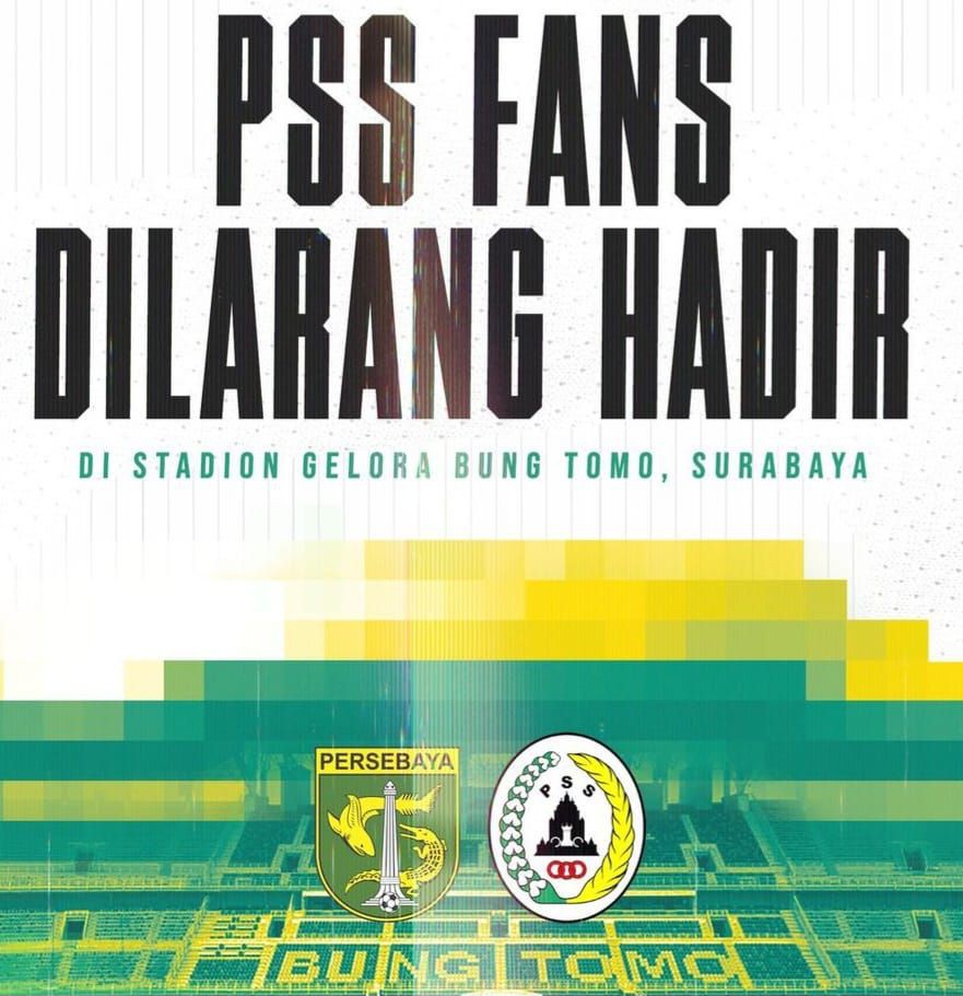Manajemen PSS Larang Suporter Nonton di Stadion Gelora Bung Tomo