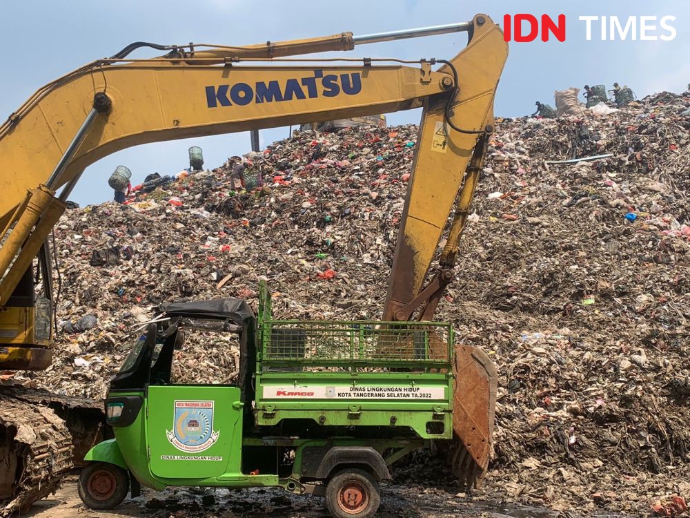 Potret Gunung Sampah TPA Cipeucang Tangsel Sudah Penuh