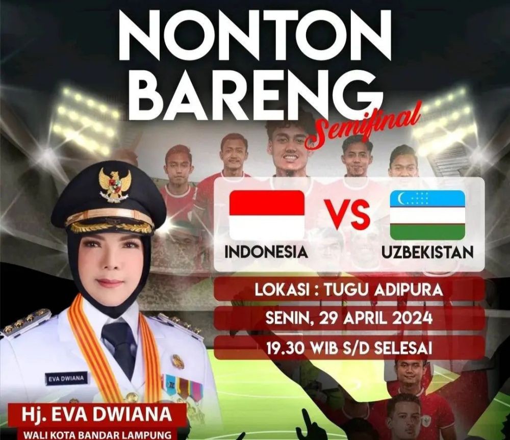 Yes! Pemkot Bandar Lampung Gelar Nobar Timnas Indonesia Vs Uzbekistan