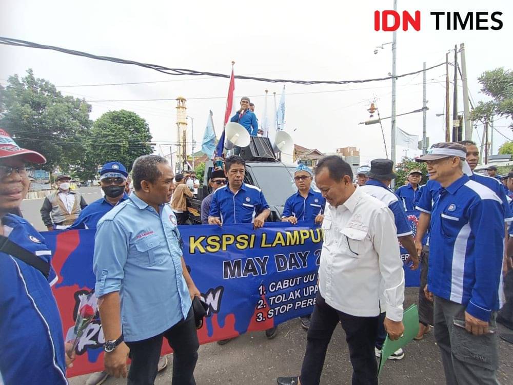 Aksi Hari Buruh Di Lampung: Cabut Omnibuslaw Hingga Tolak Up