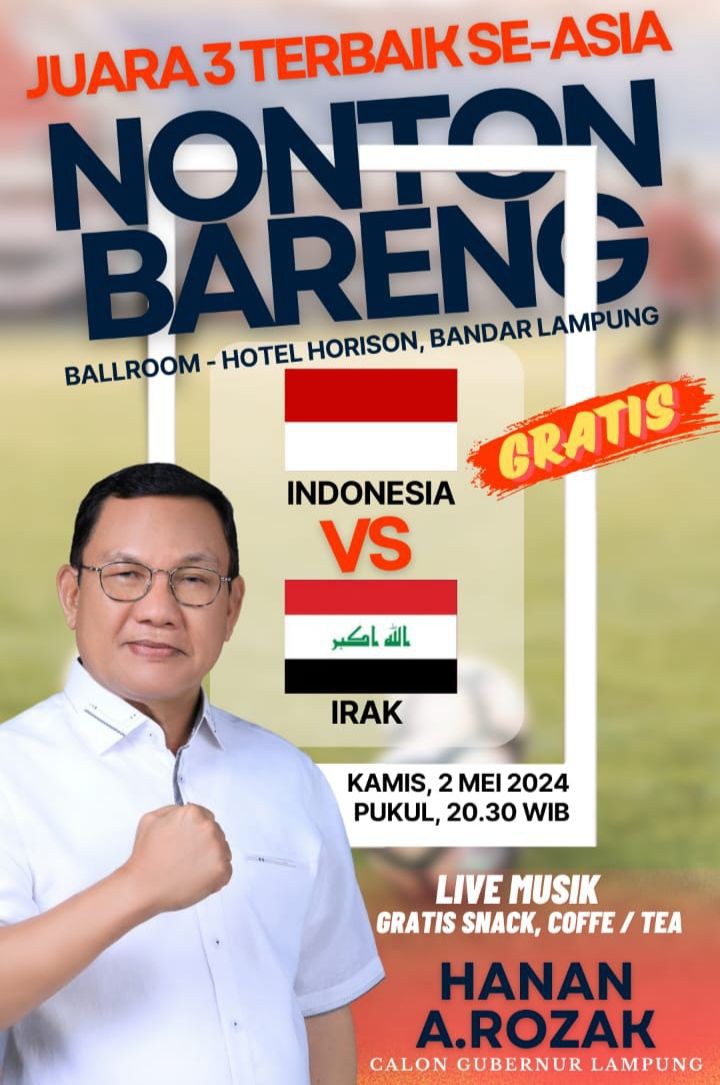 Lokasi Nobar Gratis Indonesia Vs Irak di Bandar Lampung, Free Kopi!