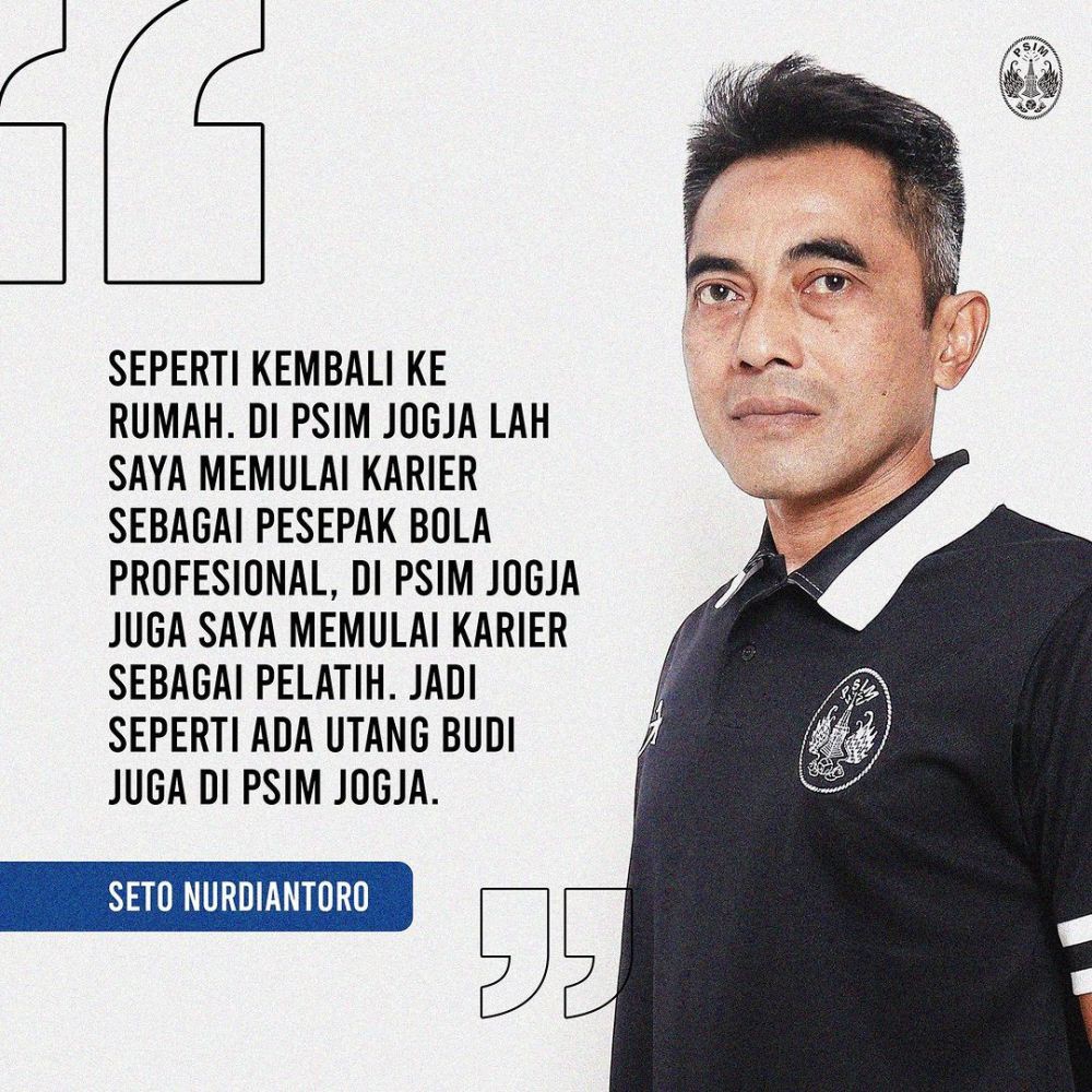 Pelatih Seto Nurdiantoro Comeback Nahkodai PSIM Yogyakarta