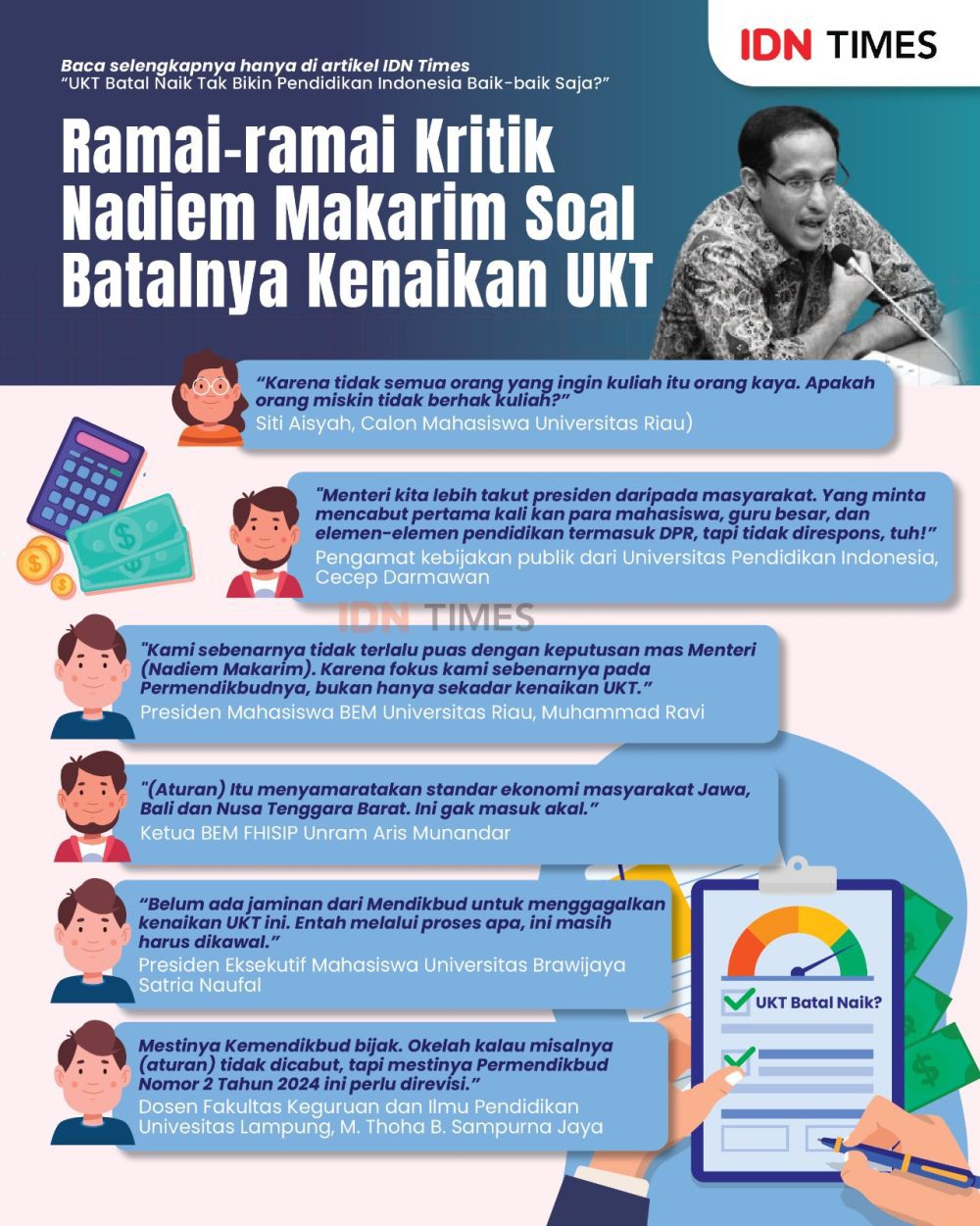 UKT Batal Naik Tak Bikin Pendidikan Indonesia Baik-baik Saja