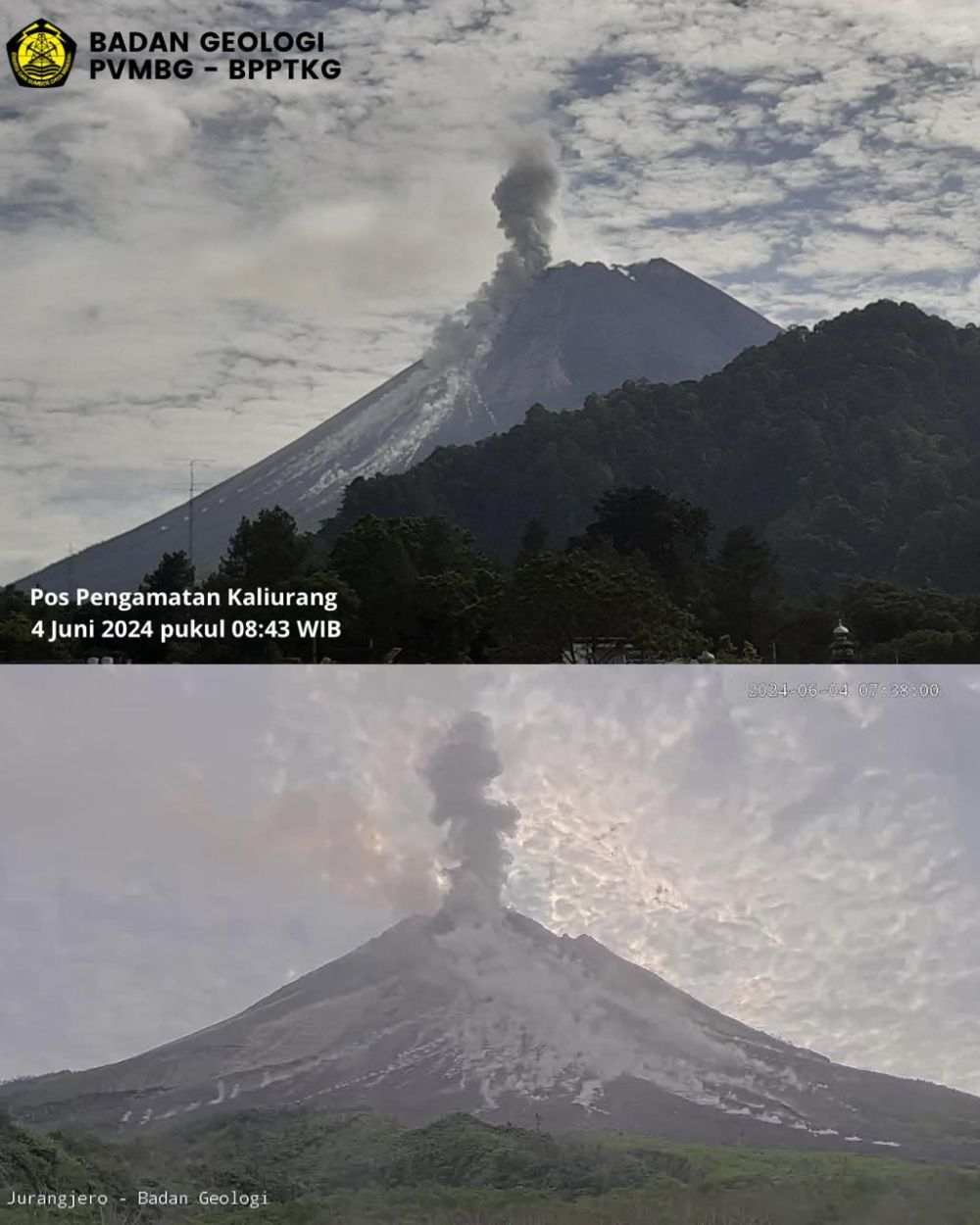 Gunung Merapi Muntahkan Awan Panas Guguran, Jarak 1,2 Km