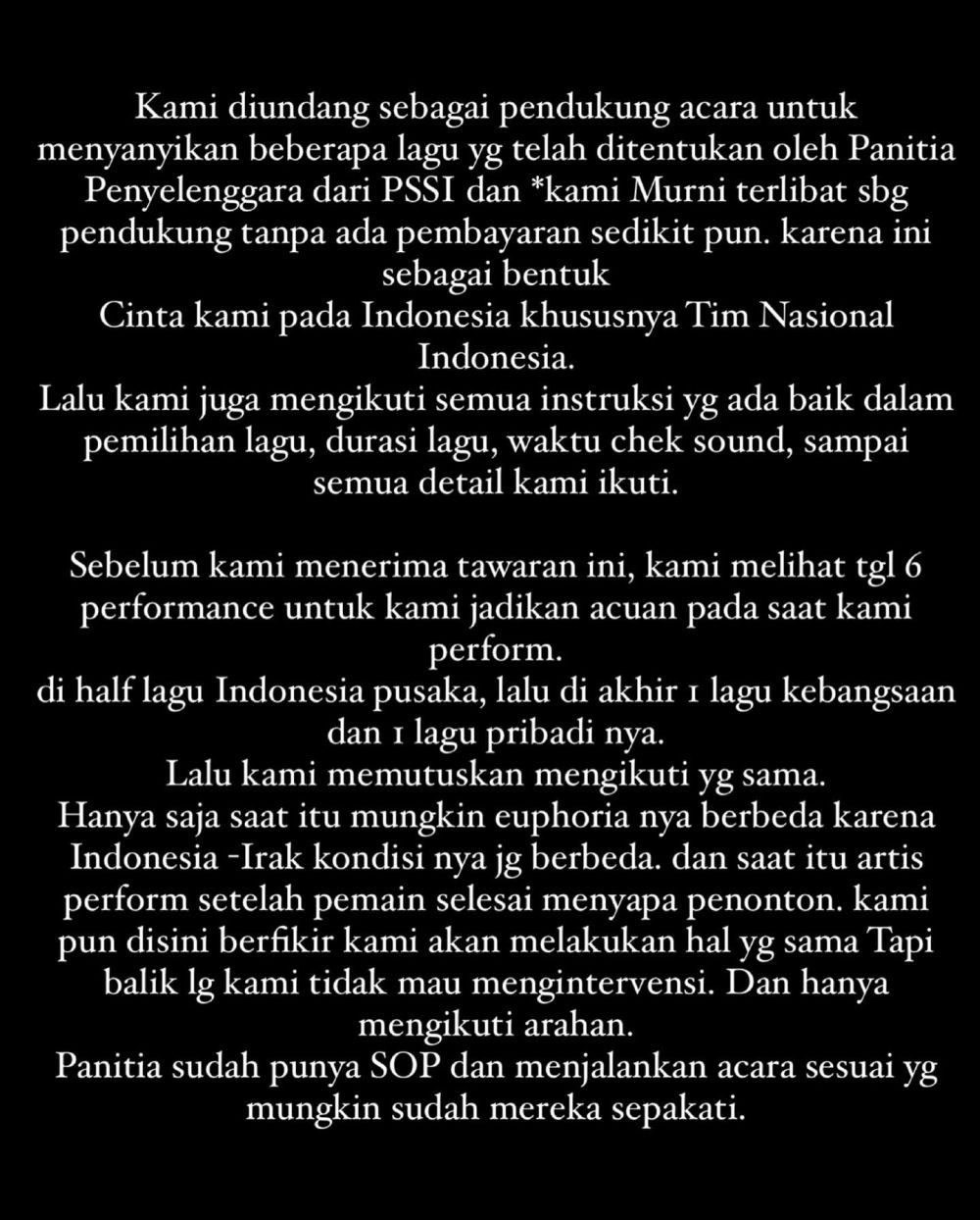 Klarifikasi Anang Soal Nyanyi di Pertandingan Timnas Vs Filipina