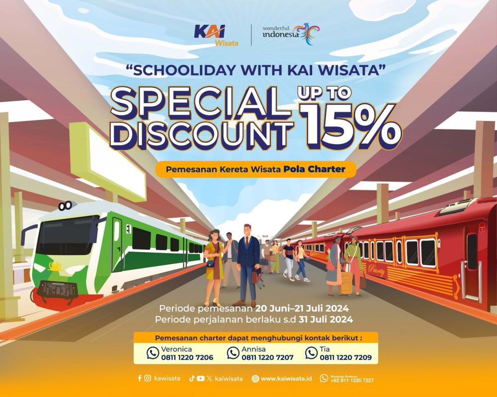 Schooliday KAI Wisata Beri Diskon Spesial hingga 15 Persen