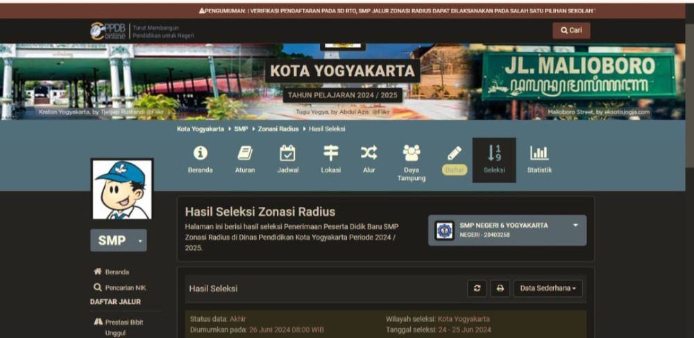 SMPN 6 Yogyakarta Respons Siswa Tak Lolos PPDB Zonasi Meski Satu RW