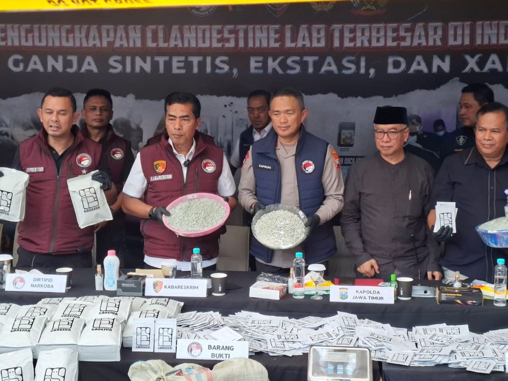 Pabrik Narkoba yang Diungkap Polisi di Malang Terbesar di Indonesia