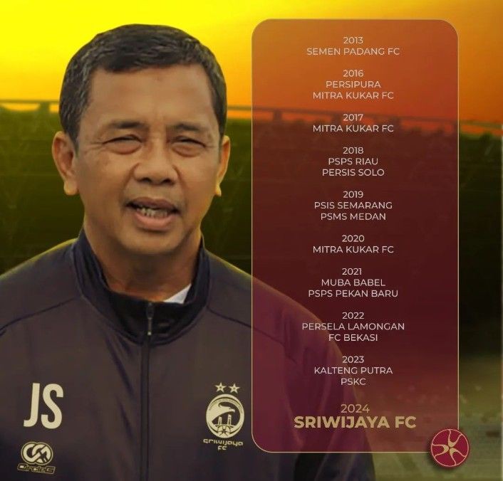 Jafri Sastra Pelatih Baru Sriwijaya FC Musim Kompetisi 2024/2025