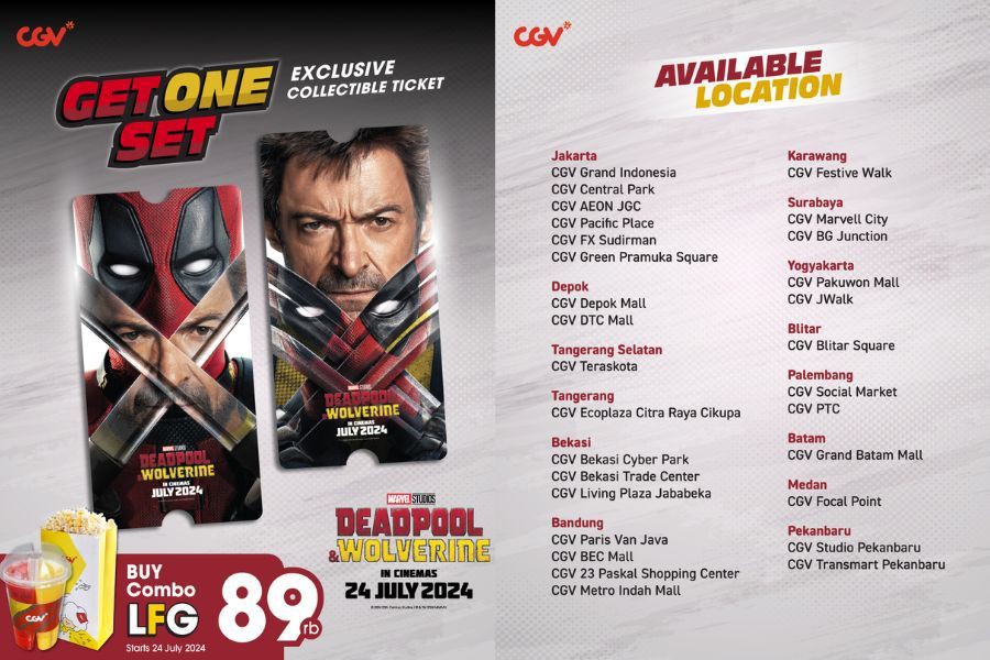 7 Promo Tiket Nonton Deadpool & Wolverine, Gratis Tumbler!
