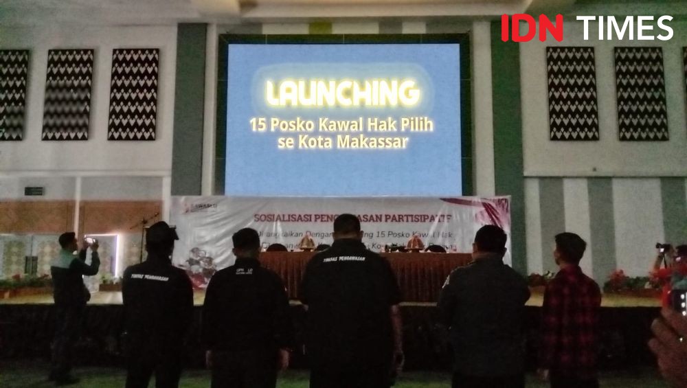 Bawaslu Makassar Launching 15 Posko Kawal Hak Pilih