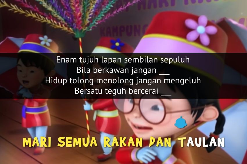 [QUIZ] Lanjut Lirik Lagu Boria Suka-suka Upin Ipin, Yakin Bisa?