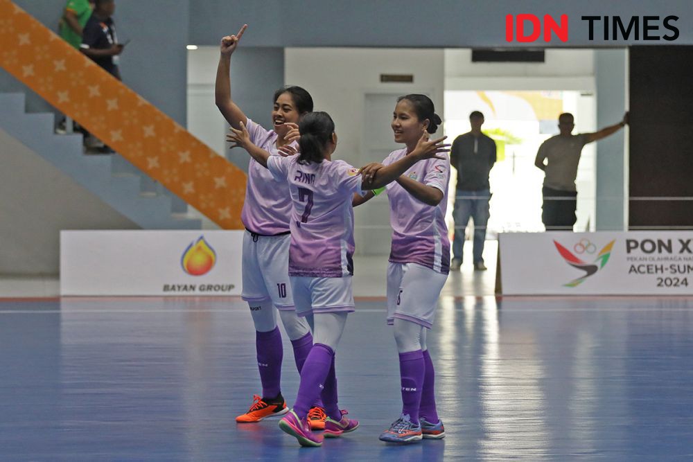 Potret Haru Tim Futsal Putri Sumut Berhasil Taklukkan Papua Pegunungan