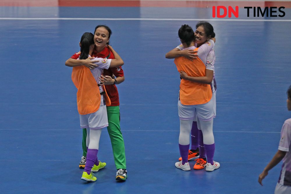 Potret Haru Tim Futsal Putri Sumut Berhasil Taklukkan Papua Pegunungan