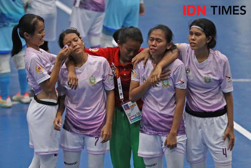 Potret Haru Tim Futsal Putri Sumut Berhasil Taklukkan Papua Pegunungan