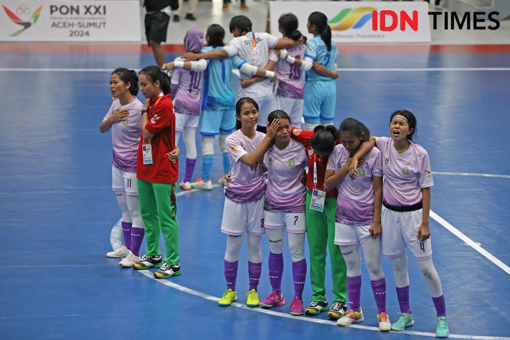 Potret Haru Tim Futsal Putri Sumut Berhasil Taklukkan Papua Pegunungan