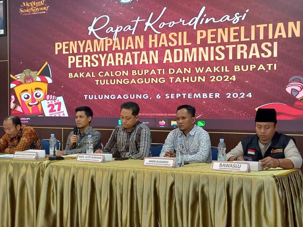 Berkas 4 Bapaslon Pilkada di Tulungagung Belum Penuhi Syarat