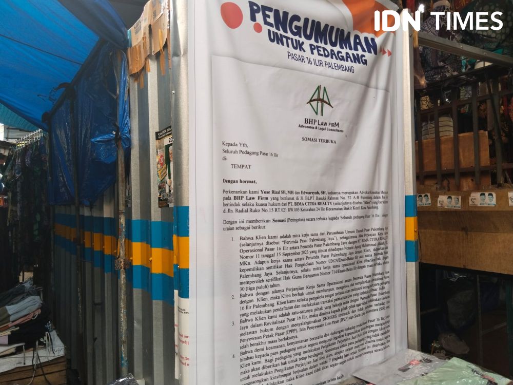 Pasar 16 Ilir Palembang Tak Operasional Pasca Kerusakan Kios