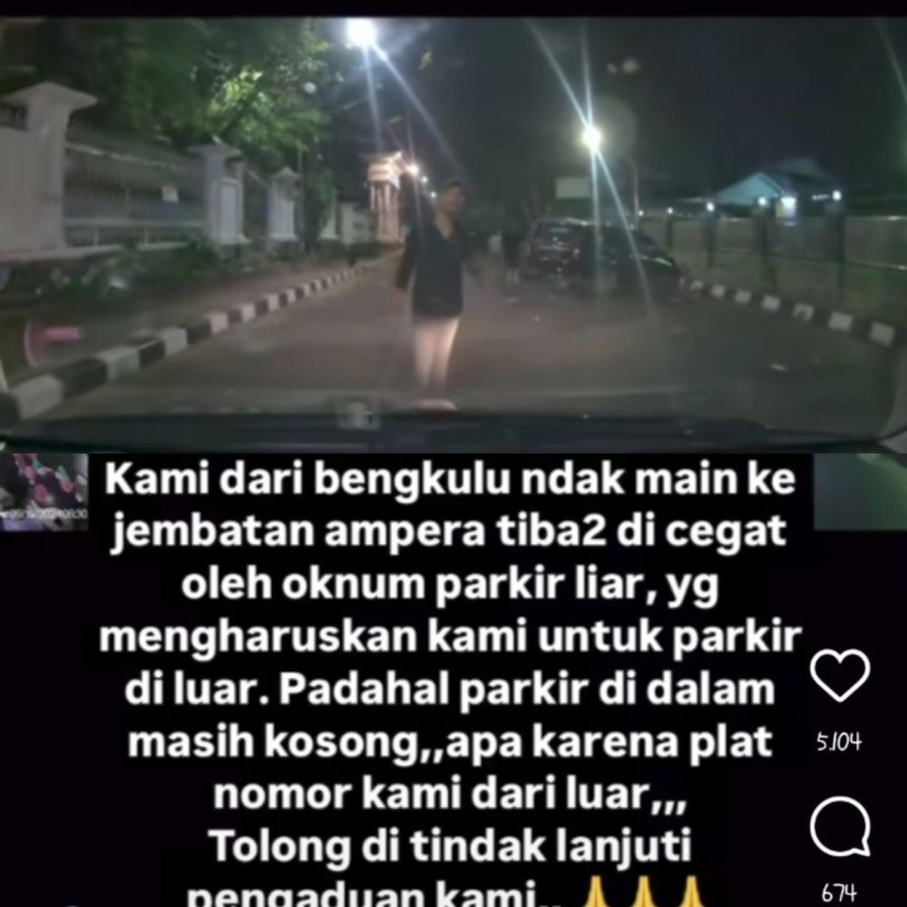 Viral Video Juru Parkir di BKB Palembang, Paksa Wisatawan Bengkulu