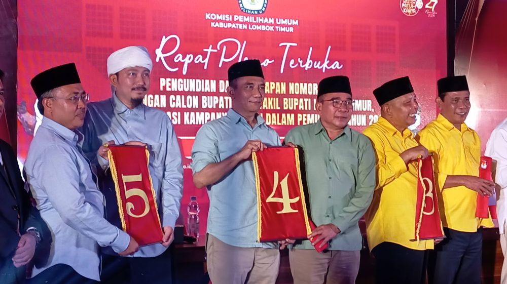 Nomor Urut Lima Calon Bupati pada Pilkada Lotim 2024, Cek Yuk!