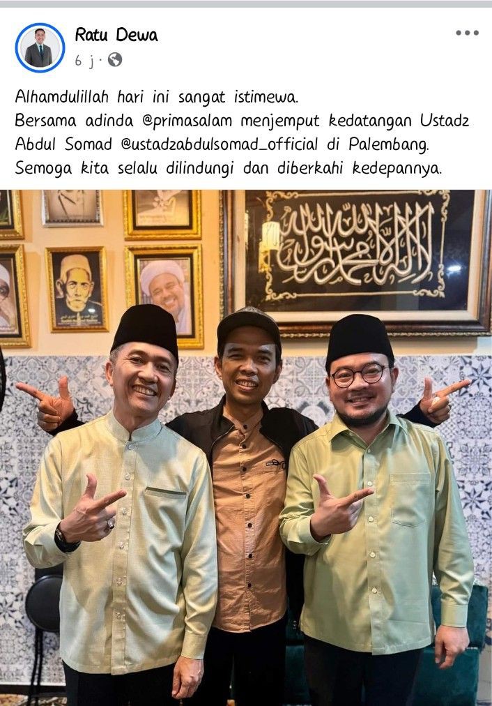 UAS Berkunjung ke Palembang, Gelar Tabligh Akbar Maulid Nabi di BKB