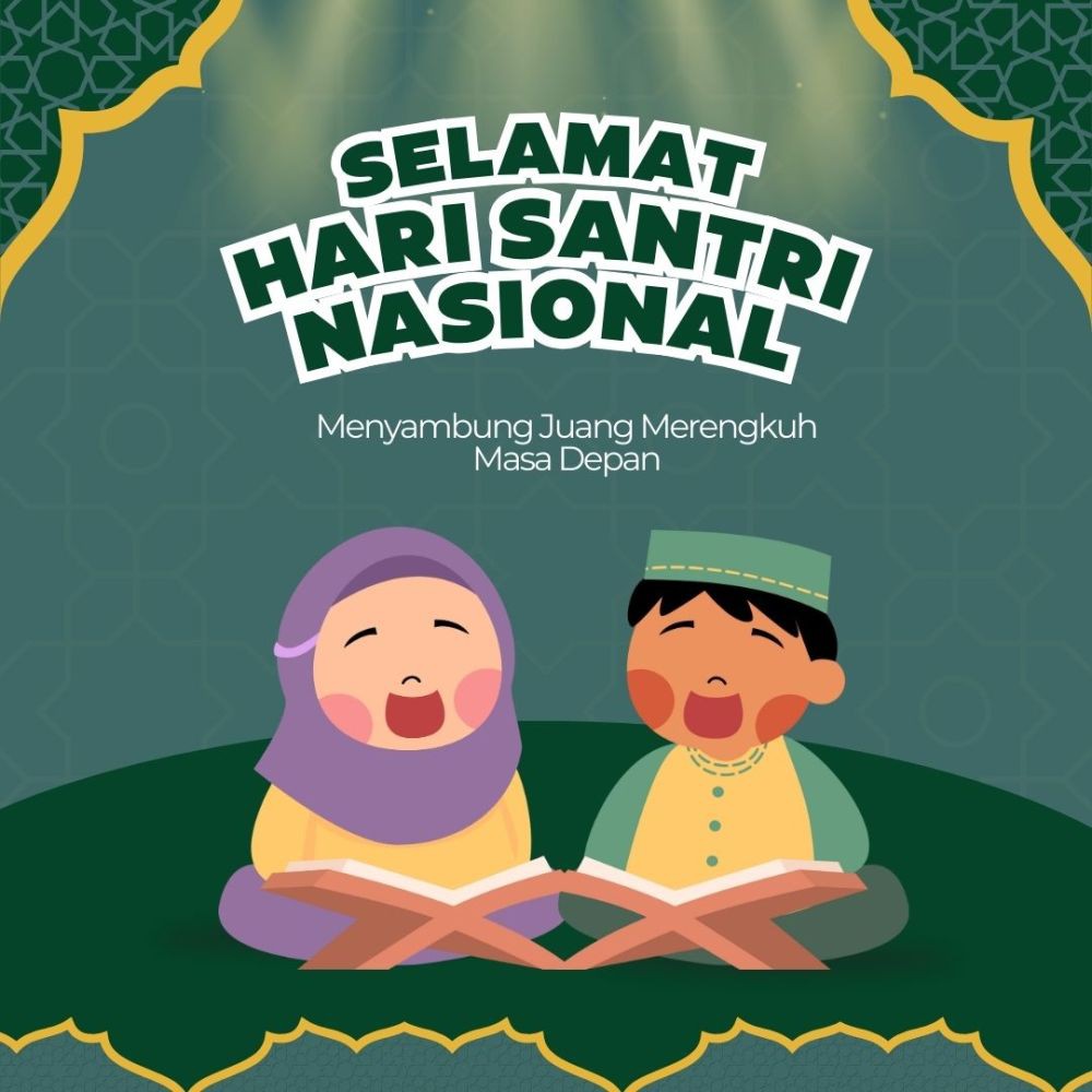 Poster Hari Santri 2024 Anak SD, Desainnya Playful!