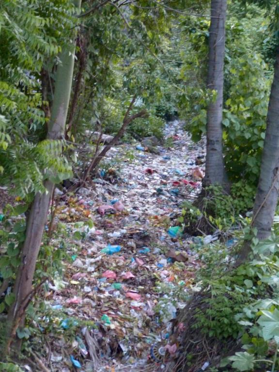 Sumber Gambar: earthporn.com Sebuah sungai kering di utara Bali, isinya sampah. Saat musim hujan, sampah-sampah ini "dikirim" ke laut.